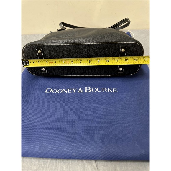 Dooney & Bourke Black on Black Pebble Leather Shopper Tote Bag Purse FS Charity - Picture 10 of 16